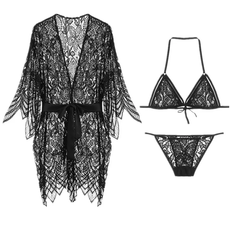 

Lace Cutout Ladies Sexy Lingerie Night Dress Nighties V-neck Nightgown Nightdress Sleepwear Nightwear For Women Nightshirt Set