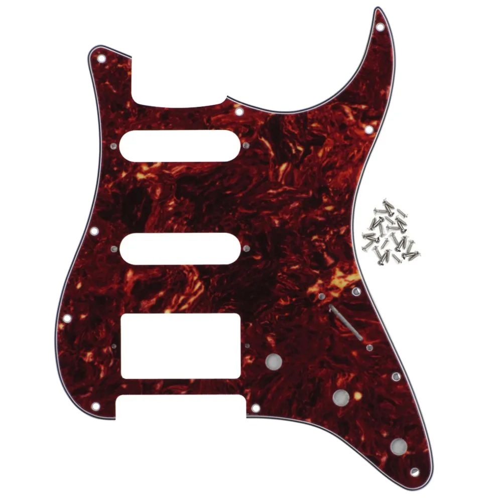 NEW SSH 11 Holes Electric Guitar Pickguard Strat Scratch Plate Red Tortoise 4ply &amp Screws For ST Style | Спорт и развлечения