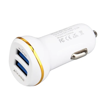 

5V 3.1A 2 Port Mini Pocket Size Universal Dual USB Car Charger Adapter Bullet For Mobile Phones Tablet PC 100pcs