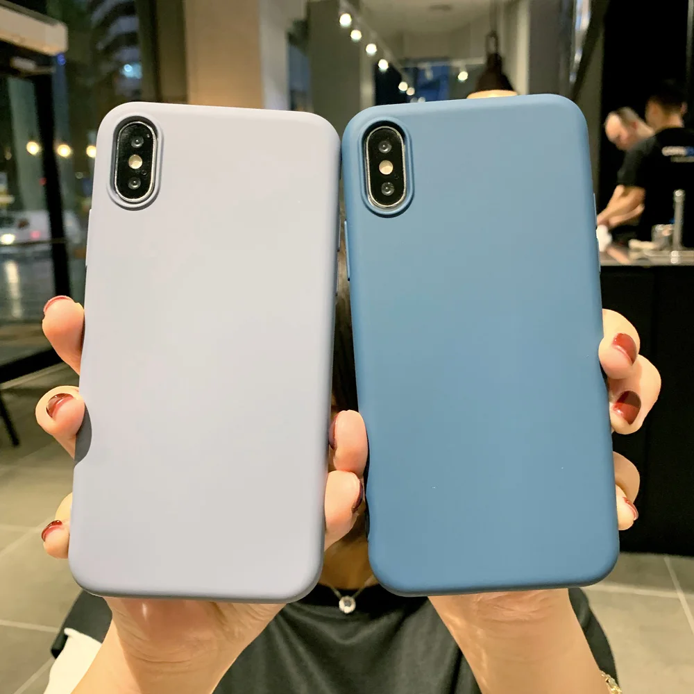 Однотонный силиконовый фланелевый костюм для влюбленных из ТПУ Iphone XR X XS Max 6 S 7 8 Plus