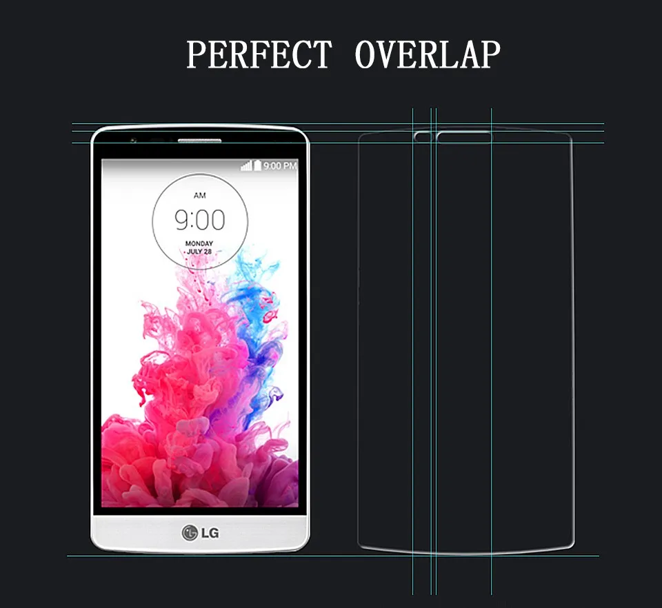 High Quality Ultra-thin Clear Real Tempered Glass Screen Protector For LG G2 G3 G4 mini L70 L80 L90