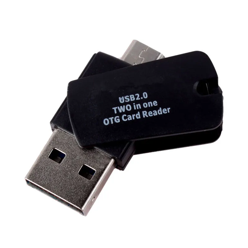 2x Новая горячая Распродажа Micro SD Card Reader 2-в-1 с OTG USB 2.0 + Micro USB для ПК и телефон #54435