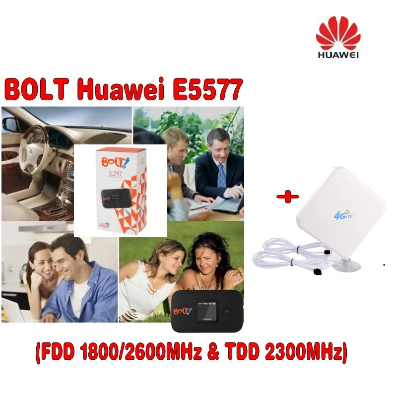  Unlock 150Mbps HUAWEI E5577 4G LTE Mobile WiFi Router Support LTE FDD And TDD Network + two TS9 con
