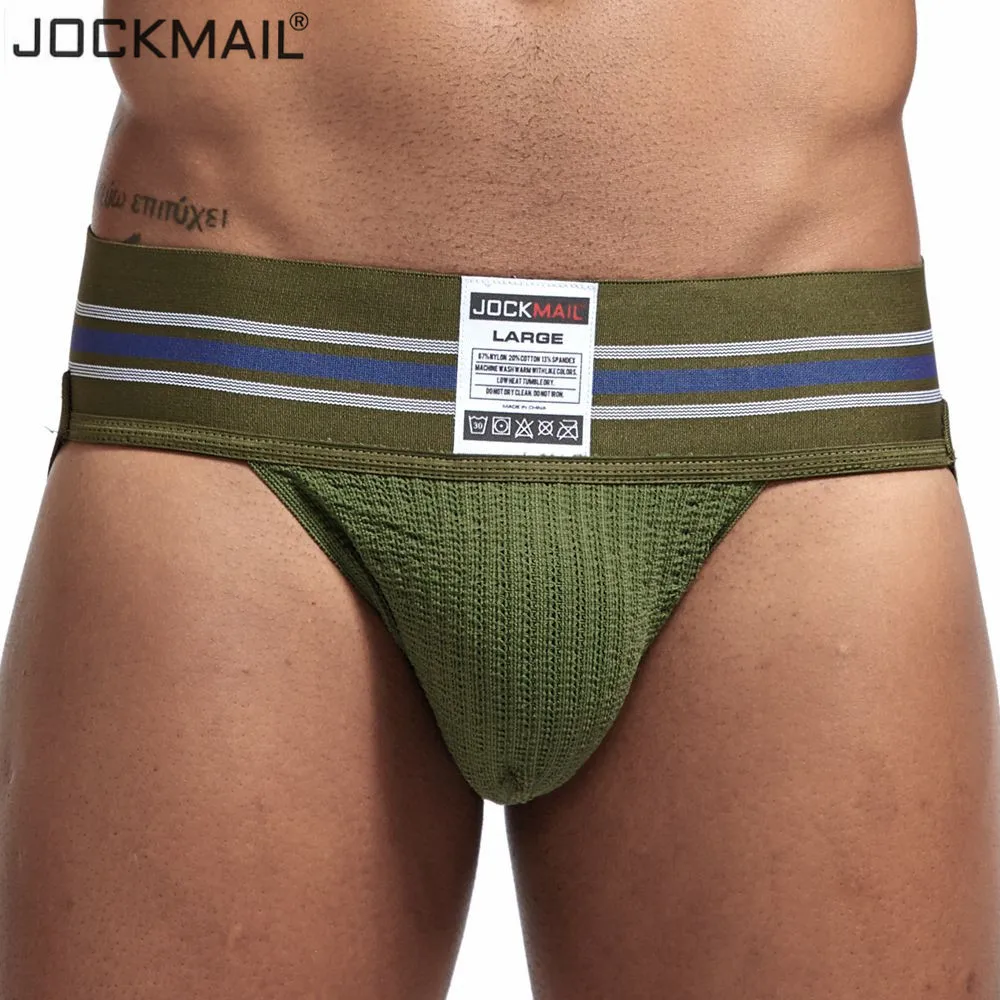 Трусы стринги JOCKMAIL мужские с широким поясом дышащие эластичные спортивные брифы