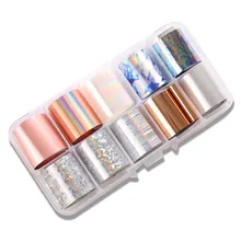 2,5*100 см Голографическая фольга для ногтей, набор прозрачных рождественских лазерных серий, переводные наклейки, маникюрные наклейки для ногтей