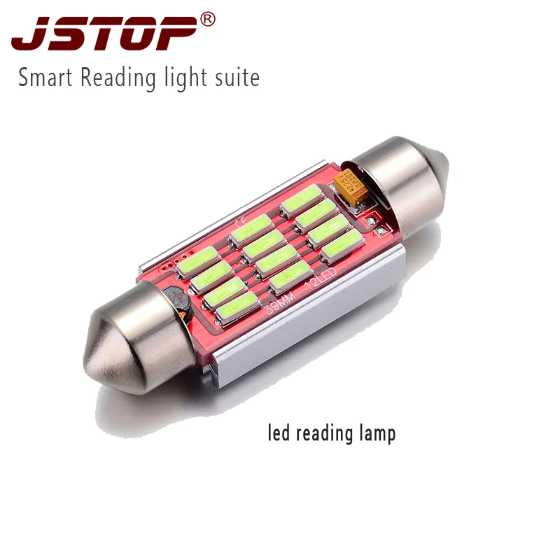 JSTOP 1piece set Smart reading lamp car led 300LM c5w canbus bulbs 12VAC led 6000k car