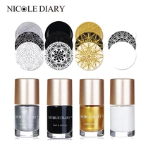 NICOLE DIARY лак для ногтей серебряный лак для ногтей лак для красоты печать ногтей 9 мл 4 бутылки