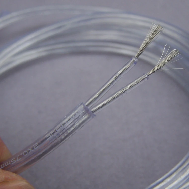 2x0.75mm2 Transparent Lamp Switch Wire Copper Conductor Electrical