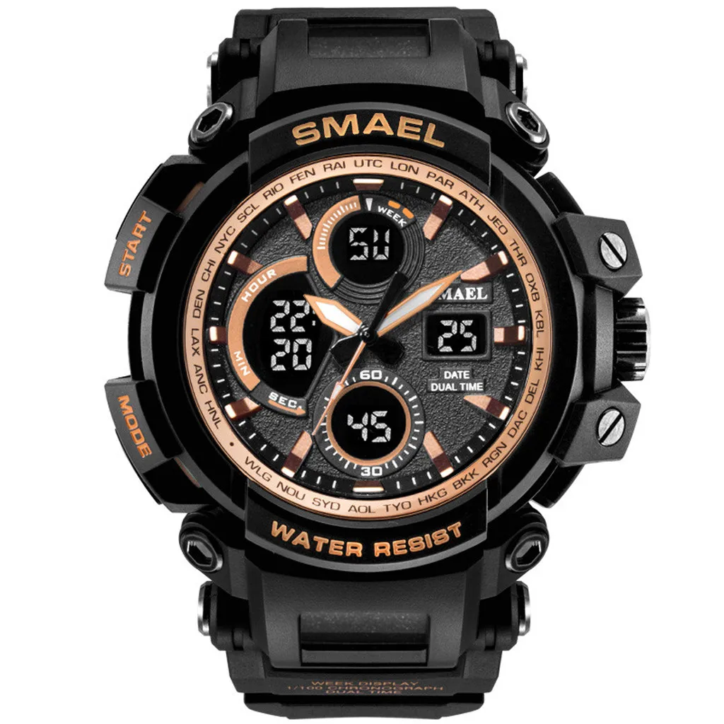 

SMAEL Men Sport Watch Casual LED Digital Rubber Strap Electronic Wristwatch Gift 50M Waterproof Casual Watch Male Clock LD