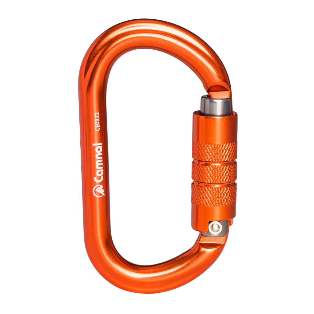 Perfeclan Rock Screw Gate Auto Locking Carabiner Climbing Safety D Type Hook Aluminum Auto Lock Screwgate D Carabiner