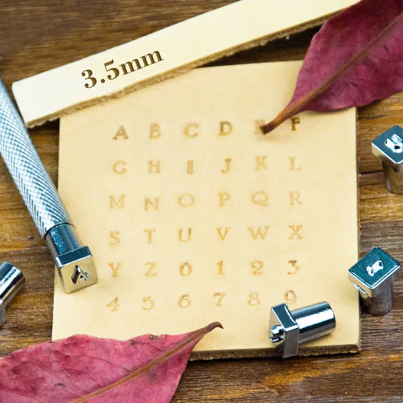 DIY Leather Puncher Tools Letter Stamp Tool Uppercase Capital Letters 26 Alphabet Craft Stamps Working Saddle 3.5 7mm|saddle|saddle leather |
