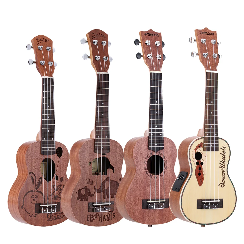 

ammoon Series Ululele 21" Ukulele Set 15 Fret 4 Strings Stringed Musical Instrument 19 Styles Ukulele