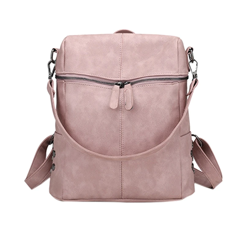 pink MoneRffi модный кожаный рюкзак для женщин водонепроницаемый из искусственной кожи на молнии Женская Повседневная Подростковая сумка через плечо школьная сумка - Цвет: pink