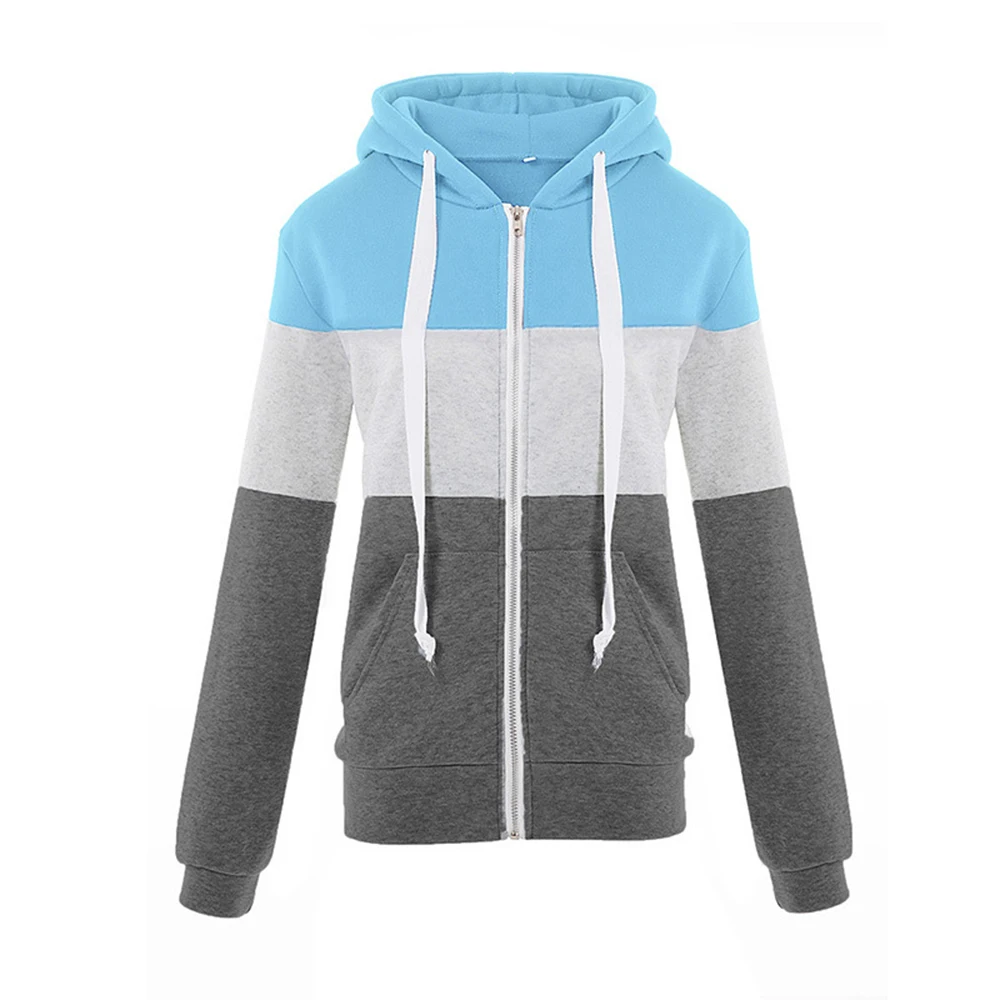 2018 Hoodies Women Casual Lady Sweatshirts Long Sleeve Loose All Match Pocket Autumn Winter Slim Patchwork Cute Hoodie Fashion