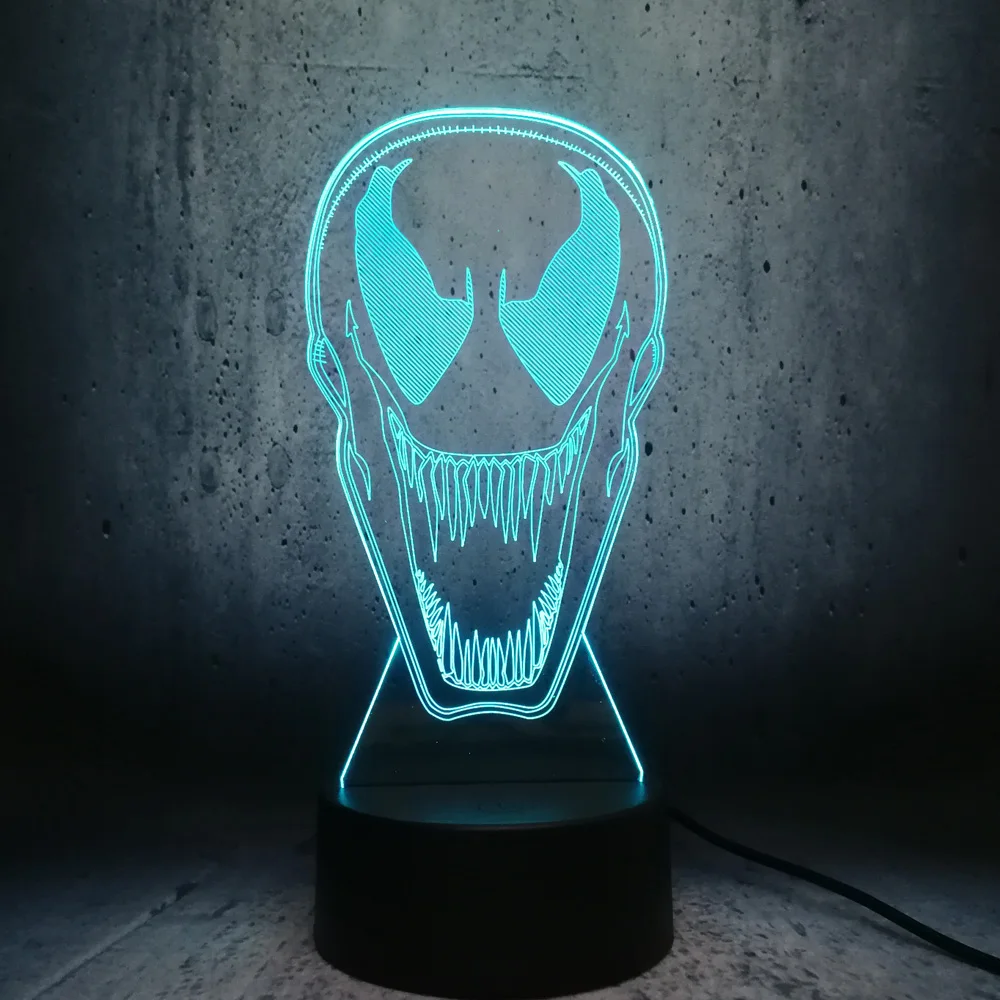 Лампа Venom 3D светодиодный выставочный дисплей Лава Декор для комнаты подростка