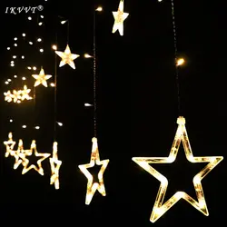 IKVVT светодио дный 2 м LED Фея Света Рождество звезда строка гирлянсветодио дный да Свадебные шторы/дома вечерние/День рождения/Новый год