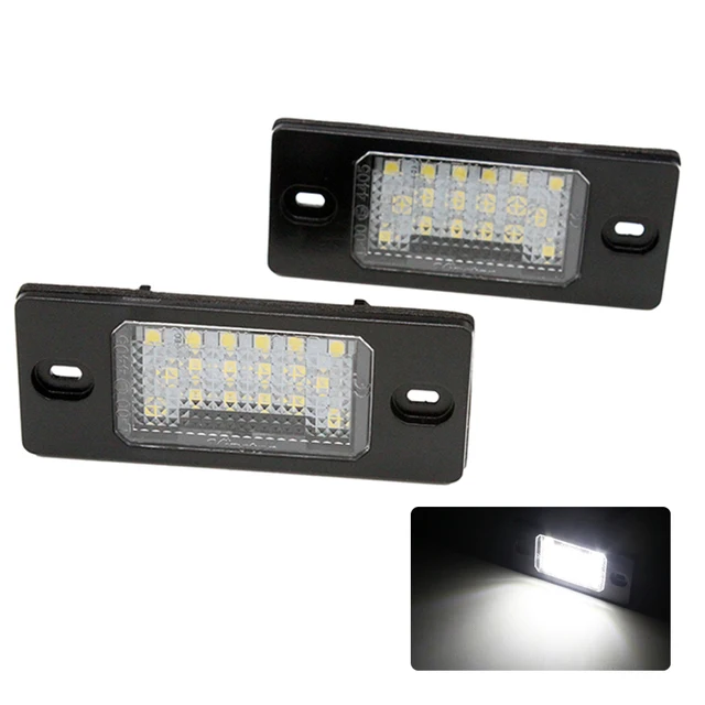US $9.84 2Pcs/Set HAUSNN Canbus Error Free White 18SMD LED Number License Plate Lights For VW Touareg Tiguan