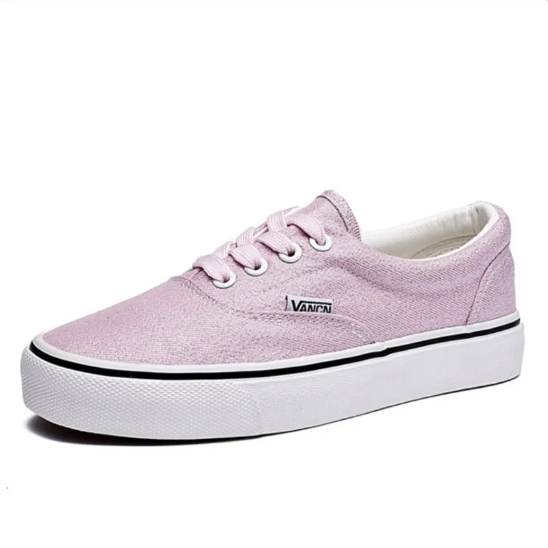 

Shoes woman 2019 spring autumn new breathable flat shoes hot sale fashion casual comfort wild Sequin Lace-up ladies canvas shoes