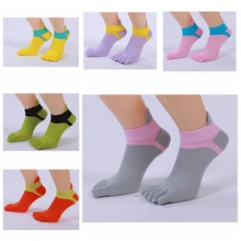 1 пара Женские хлопковые пять пальцы рук и ног многоцветные Повседневные Дышащие Удобные носки летние популярные YLM9824