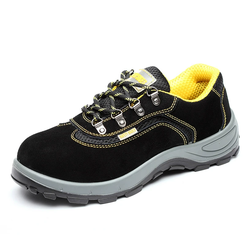 large size casual steel toe covers working safety shoes womens plate platform cow leather tooling low