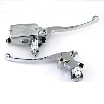 

Chrome 7/8" 1" Motorcycle CNC Handlebar Hand Hydraulic Brake Clutch Master Cylinder & Lever Universal For Harley Chopper Cruiser
