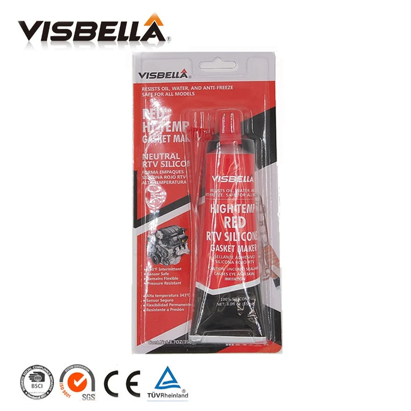 VISBELLA качественный Нейтральный RTV Производитель Прокладок 85 г высокотемпературный силиконовый герметик резиновый влагостойкий клей для автомобильного двигателя - Цвет: red