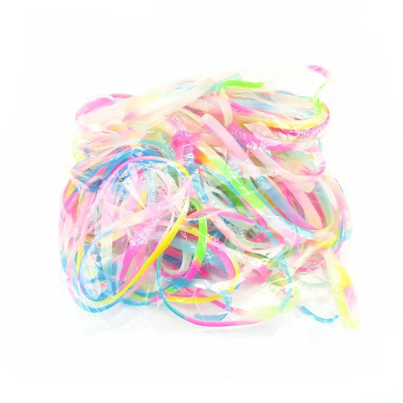 25Pcs Birthdays Party Favors Supplies Color Silicone Bracelet Girls Boys Sports Charm Bracelet Activities Small Gifts Souvenirs party toys,toy gift filler,silicone bracelets