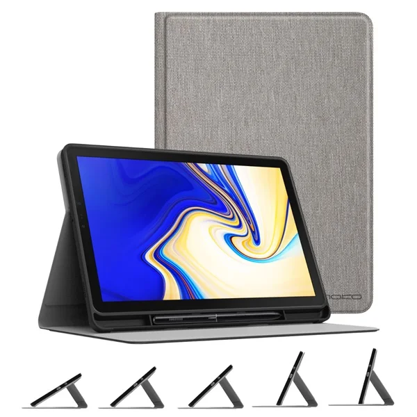 Чехол для samsung Galaxy Tab S4 10,5 с держателем S, многоугольная подставка, Мягкий ТПУ легкий чехол для Galaxy Tab S4 10,5 - Цвет: Light gray