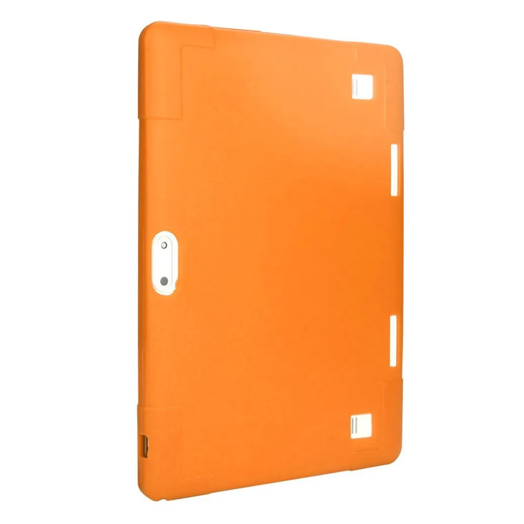 Ударопрочный Мягкий модный универсальный силиконовый чехол для 10 10,1 дюймов Android Tablet PC+ Карандаши+ пленка# T2 - Цвет: Оранжевый
