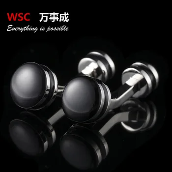 

New Black Paint Cufflinks Copper Made Cuff Links Business Wedding Shirt Cuff Button Men's Fashion Jewelry Accessory 10pair/lot