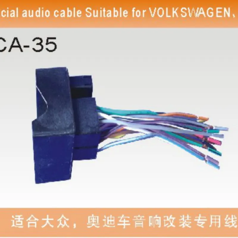 

Plugs Into Factory Harness For Volkswagen Audi Radio Power Wire Adapter / Aftermarket Stereo Cable / Male DIN To ISO