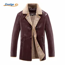 Covrlge Men s Leather font b Jacket b font 2017 font b Winter b font font