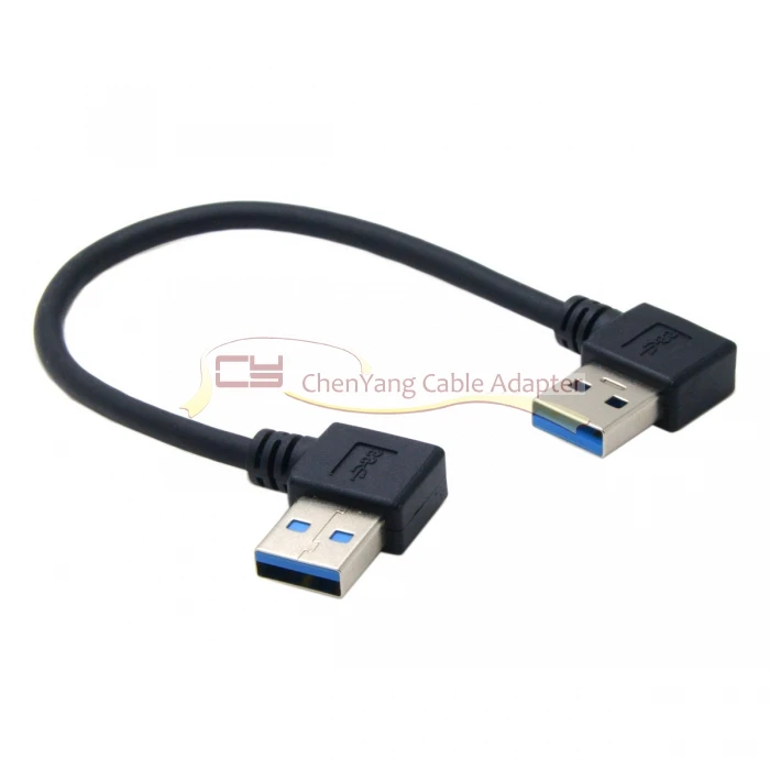 CY USB 3,0 type A Мужской 90 градусов левый угловой к USB 3,0 A Тип правый угловой удлинитель