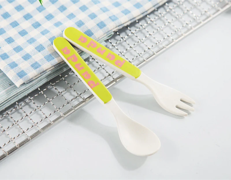 5 PcsSet Baby Bamboo Fiber Dinnerware Toddler Safety Tableware Set Bowl Cup Spoon Fork Feeding Dishes Kids Utensils BB5074 (1)