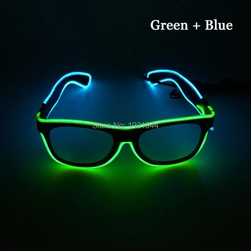 Cheap New 100pcs Steady On Double color Glasses EL Wire Powered By DC-3V Cold Light Tube Rope Flexible Neon Discos Party Decor