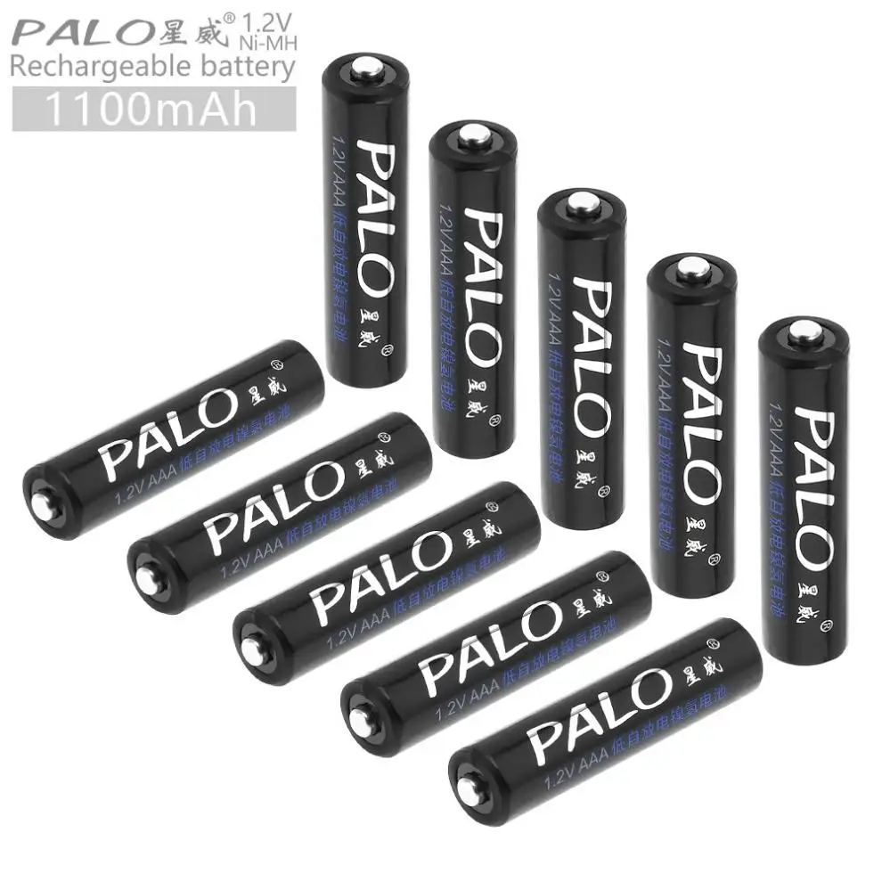 

PALO 10pcs 1.2V AAA 1100 mAh Ni-MH Rechargeable Battery with Low Discharge for Camera / Remote Control / Toy