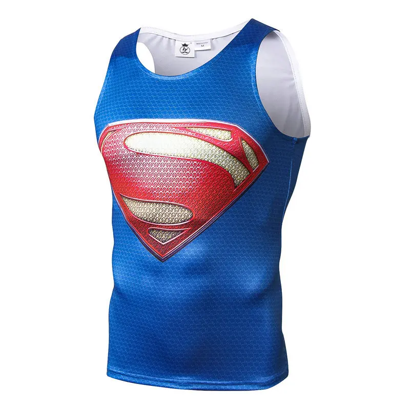 Фирменная Новинка Marvel Герой Супермен Super hero жилеты для бега красный сталь средства ухода за кожей творческий 3D печать футболка без рукавов для мужчин Жиле