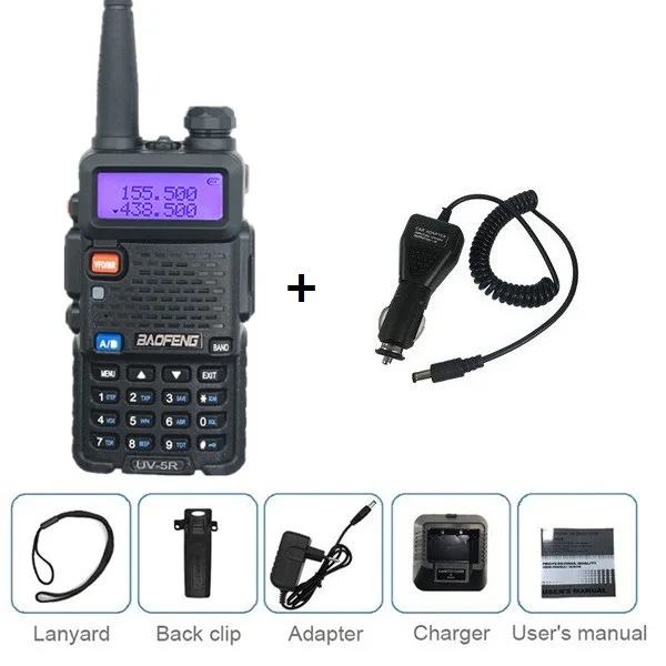 BaoFeng UV-5R иди и болтай walkie talkie “иди и 10 км Любительское радио, Си-Би радиосвязь радиостанции УКВ 136-174& 400-520Mhz uv 5r коротковолновым приемником сканер радиолюбитель VOX - Цвет: car charger