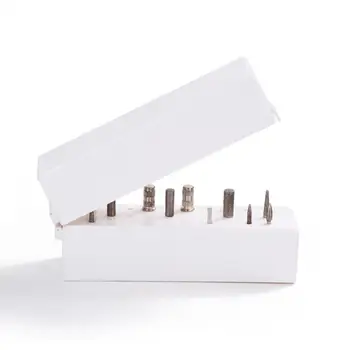 

Nail Art Tools 30 Holes White Organizer Manicure Box Displayer Nail Drill Bit Holder Stand 5U1013