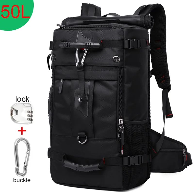 KAKA, 50л, водонепроницаемый рюкзак для путешествий, для мужчин и женщин, многофункциональный, 17,3, рюкзаки для ноутбука, мужская сумка для багажа на открытом воздухе, mochilas, лучшее качество - Цвет: Black 50L