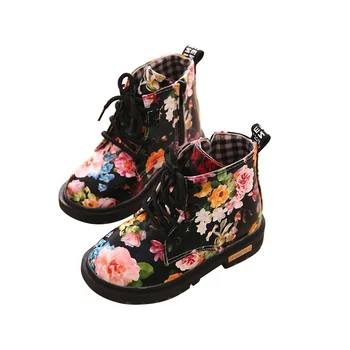 

New arrival girls boots children's casual shoes princess child martin boots printing boot for autumn and spring