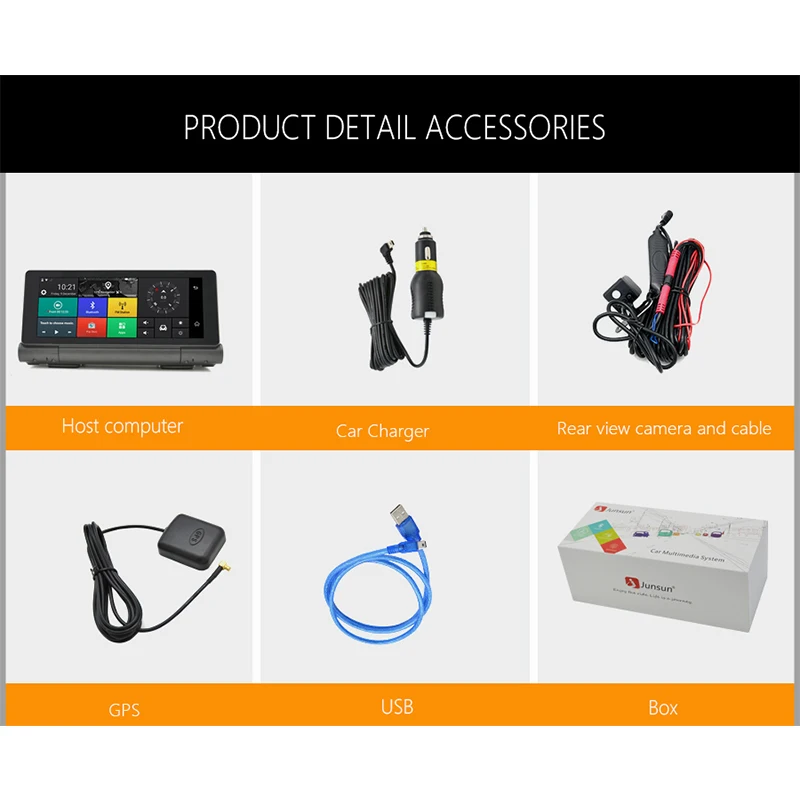 Junsun E28 Pro 4G Car GPS Dvr Camera Android 5.0 ROM16GB RAM1GB 6.86\