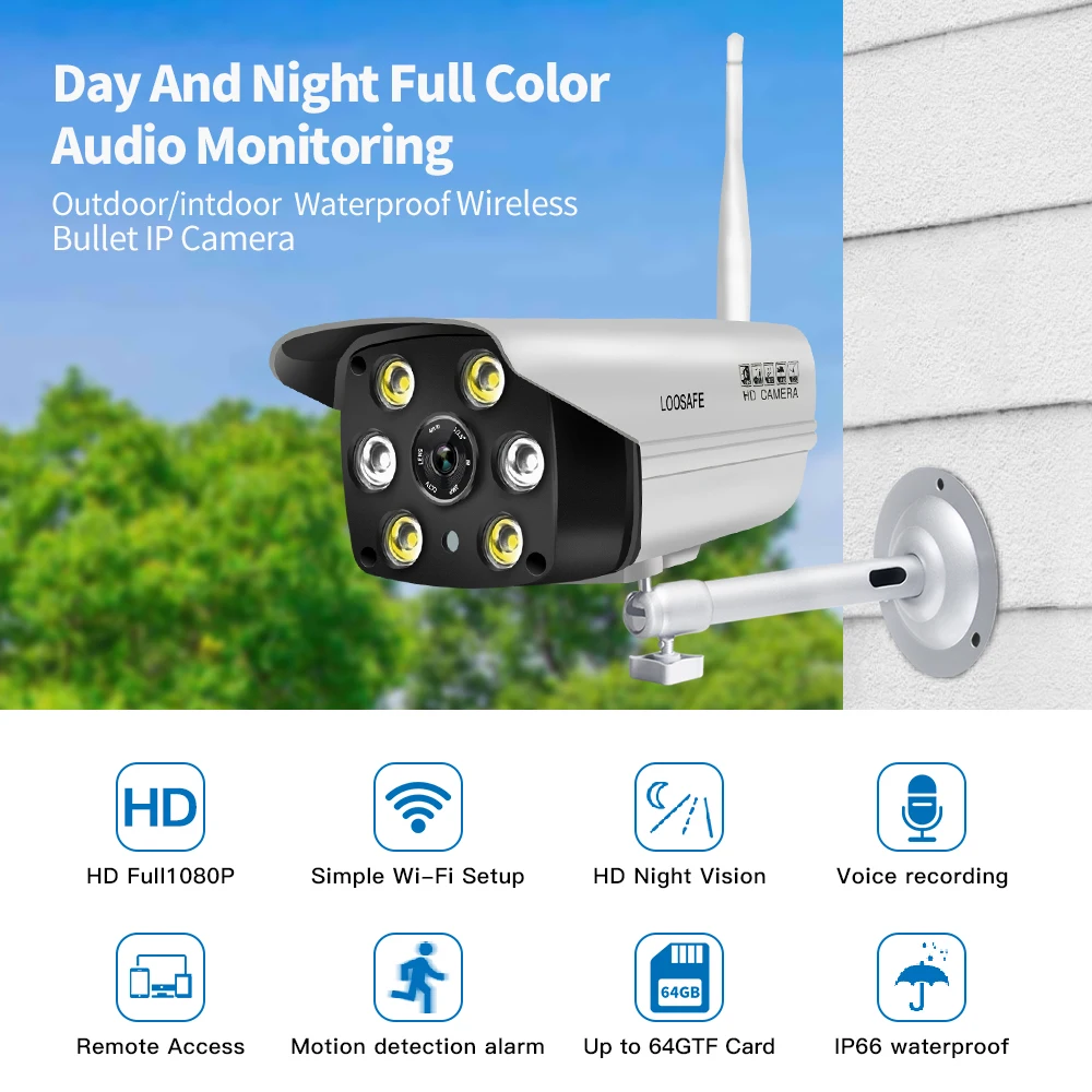 LOOSAFE Surveillance AP Hotspot Wifi Motion Cameras Outdoor Security IP