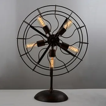 

Edison Desk Lamp American country style retro personality Industrial Fan Iron Table Lamp