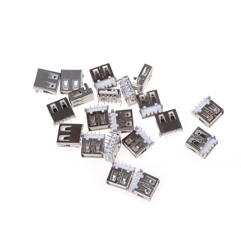 20 шт./лот разъем USB 2 0 4Pin A Тип Женский G54 фута 90 градусов передача данных Зарядка