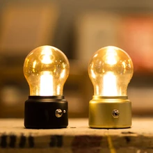 Lámpara de noche Vintage, lámpara Retro USB, recargable, Mini Luz de luminaria, Luces de noche, LED, ahorro de energía, lámparas de cama