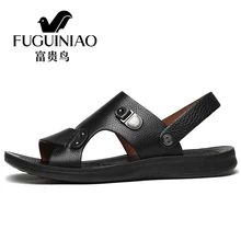 Fuguiniao удобные мужские сандалии Летняя Повседневная обувь Новые Для мужчин s пляжная обувь дышащая Водонепроницаемый обувь Для мужчин обувь без застежки, Размеры 44