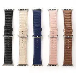 La TA пояса из натуральной кожи для Apple Watch группа серии 4 углерода волокно iWatch ремешок 44 мм 40 42 38 замена Браслет