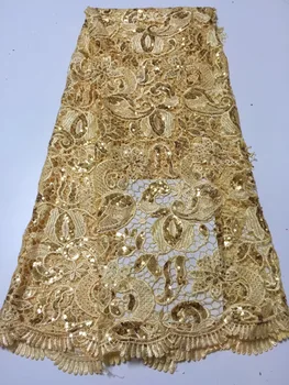 

Gold New Arrival High Quatily Multi color water soluble lace African Cord Lace Fabric Guipure Lace Fabrics For Women party