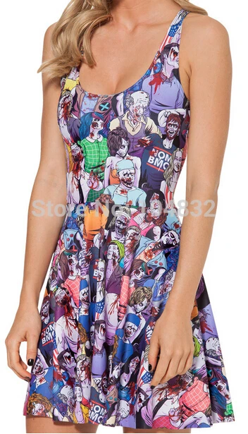 SexeMara KNITTING Free Shipping NEW 2014 BL 500 Summer font b Dress b font ZOMBIE NATION